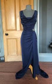 Gorgeous Debut Long Navy Blue Grecian Evening Dress Size 12 Fashion Clothing Shoes Accessories Womensclothing Dress Dresses Debut Dresses Evening Dresses