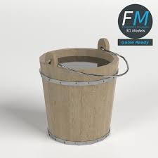 Wooden Bucket Gr By Francescomilanese A Wooden Bucket With Handle And Liquid 3d Model Low Poly Game Ready Real Time Version Wooden Bucket Design Inspiration