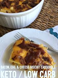 Low Carb Breakfast Cheesy Egg Bacon Casserole Recipe Bacon Casserole Biscuits Casserole Low Carb Breakfast Recipes