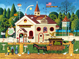 Charles wysocki cat jigsaw puzzles. Buffalo Games Charles Wysocki The Bird House 1000 Piece Jigsaw Puzzle Walmart Com Walmart Com