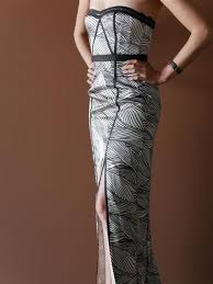 Robe longue bcbg modèle athènes. Bcbg Max Azria Robe Longue Polyester Bustier Zebree Noir Sur Fond Blanc Fendue Taille 0 Bcbg Robe Longue Max Azria