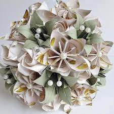 The pretty red flowers also look great in salads (yes, you can eat them!). Origami Paper Flowers Bouquet In Green And Ivory The British Craft House