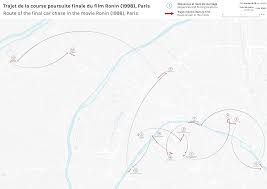 Films set in san francisco. Route Of The Final Car Chase In The Movie Ronin 1998 Paris Oc 7070 X 5000 Map Porn