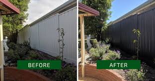 Colorbond Fence Makeover Colour Ironbark Front Garden Fence Paint Backyard Landscaping