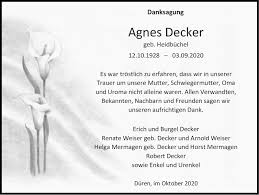 Access is free so discover agnes decker's story today. Traueranzeigen Von Agnes Decker Aachen Gedenkt
