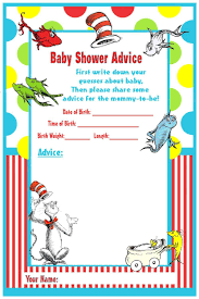Dr Seuss Baby Shower Printable Advice Cards Dr Seuss Baby Shower Baby Shower Advice Seuss Baby Shower