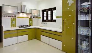 green n white modern kitchen for