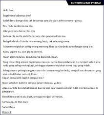 22 Contoh Surat Pribadi Singkat Untuk Sahabat Guru Ortu Cerita Sederhana Surat Kepribadian