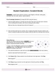 Danner leaned against a post, filling in a form, to throw his team back into the maelstrom of combat. Student Exploration Covalent Bonds Answer Key Activity A Student Exploration Ionic Bonds Worksheet Answers