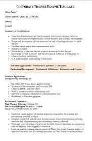 Trainer Corporate Resume Resumesdesign Resume Resume Template Examples Resume Template