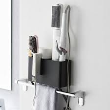 楽天市場 ドライヤー 収納 タオル掛け上ドライヤー ヘアーアイロンホルダー タワー tower タオル掛け 棚 ラック ヘアーアイロン ヘアアイロン ホルダー スタンド ドライヤーホルダー タオルバー 上 シェルフ 増設 簡単 リビングート 楽天 ドライヤー収納