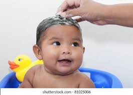 Bathing your baby too much can dry out his or her skin. Baby Getting Hair Washed By Mom Stock Photo Edit Now 81025006