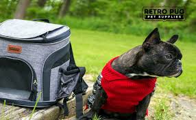 In case you are searching for a unique backpack for french bulldogs, i bet you'll never find the carrier like this one. Retro Pug Cat Carrier Backpack Front Pack Airline Approved Strap Adjustable Pet Carriers For Small Dogs And Cats Travel Hiking Outdoor With Dog Include Fleece Pad Up To 10 Lbs