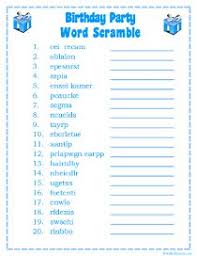 Birthday Celebration Word Search Answers Birthday Party Word Scramble Puzzle Birthday Games For Adults Birthday Games For Kids Birthday Games