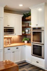 65 Ideas Of Using Open Kitchen Wall Shelves Shelterness Kitchen Layout Kitchen Design Corner Kitchen Cabinet