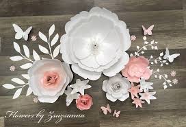 Nursery Paper Flowers Paper Flowers Wall Decor Wall Flowers Etsy Flower Wall Decor Paper Flower Wall Paper Flower Wall Decor