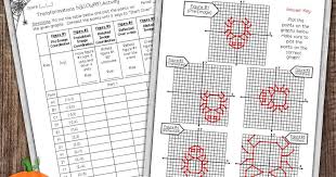 Transformations Halloween Activity Reflect Rotate Translate And Dilate Transformations Math Math Activities Science Topics