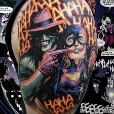 Because of the way bats can be designed and displayed, they offer themselves up to be placed on any part of the body, depending on the particular size and design. Joker And Batwoman By Troy Slack Ink