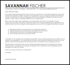 Radiology Technician Cover Letter Sample Cover Letter Templates Examples