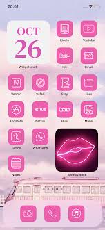 60 Solid Pink Ios 14 Aesthetic App Icon Bubblegum Hot Pink Instant Download App Template App Icon Bundle App Icon Homescreen Layout Homescreen Iphone