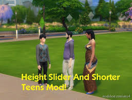 The height slider is based off of simmythsims' original tall/short slider, with a few tweaks. The Sims 4 Height Slider And Shorter Teens Mod V1 2 Modshost