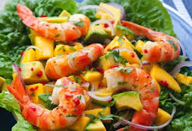 This Prawns With Mango And Avocado Salad Recipe Is Easy To Make And Very Tasty It S From My Easy Summer Re Prawn Salad Avocado Salad Recipes Prawn Mango Salad