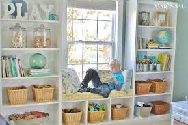 Playroom Built In Bookshelves Window Seat Playroom Storage Bookshelves Built In Diy Playroom