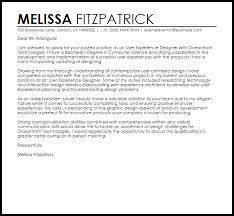Mention how your career goals align with the company's goals. User Experience Designer Cover Letter Sample Cover Letter Templates Examples