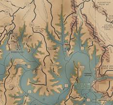 Table Rock Lake Map Classic Style Lake Map Table Rock Lake Lake