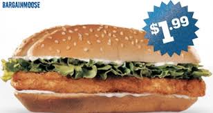Bk Original Chicken Sandwich Price Burger King Original Chicken Sandwich 1 99 October