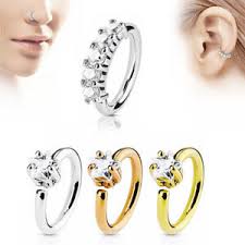 Bonjour tout le monde, quelle est la difference entre l'anneau et la bague? 16g Cuivre Crystal Strass Nez Anneau Piercing Cartilage Tragus Helix Stud Bijoux Ebay
