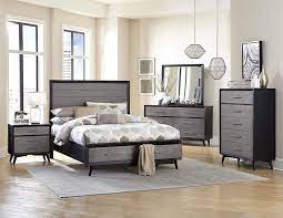 Ranberg Mid Century Modern 5pc Bedroom Set Cal King Storage Bed Dresser Mirror 2 Nights Classic Bedroom Furniture King Bedroom Sets Platform Bedroom Sets