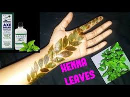 Henna Leaves Simple Mehndi Design Trick Mehndi Design With Axe Oil Henna Leaves Design Youtube Mehndi Designs