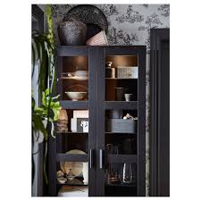 Brimnes Glass Door Cabinet Black 31 1 2x74 3 4 Ikea In 2020 Glass Cabinet Doors Glass Shelves Kitchen Shelves