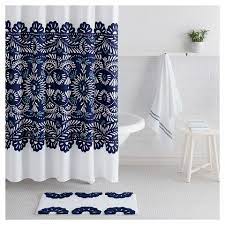 Shower Curtain Sabrina Soto Lace White Navy Turquoise Cool Shower Curtains Blue Shower Curtains Restroom Decor