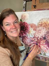 Dahlia paintings by a talented artist