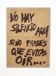 Un agujero, una pared que tiembla. Batato Barea El Pure De Alejandra Pancarta Performativa No Hay Silencio Aqui Sino Frases Que Evitas Oir Alejandra Pizarnik Transcripcion Del Verso Extraido Del Poema Estar A Pizarnik Extraccion De