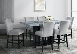 Black dining set with bench. Elements International Valentino 7 Piece Grey Black Counter Height Dining Set Cvl400ctc 6x300cvsc Miskelly Furniture