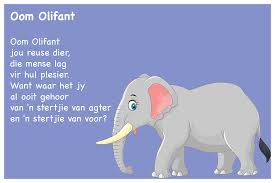 Oom Olifant Kinderrympies In Afrikaans Afrikaans School Songs Infant Activities