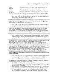 Kemudian pada paragraf selanjutnya dilanjutkan dengan metode penelitian yang digunakan pada jurnal tersebut. Contoh Critical Reading Untuk Literature Review