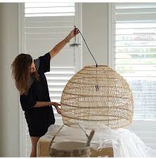 Resort natural 50cm tall rattan pendant light. Unveiling This Beauty Handwoven Wicker Pendant She S A Keeper Mel S Not Bad Either Our H Wicker Pendant Light Wicker Pendant Large Pendant Lighting