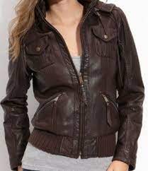 Find Everything But The Ordinary Brown Leather Bomber Jacket Cargo Pants Women Jackets