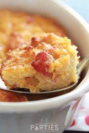 Put ham, soup, and sour cream in the dish (just mix it all in the in another bowl, crumble up the leftover cornbread and add the butter. Cornbread Pudding With Bacon Leftovers Reimagined