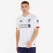 Support your favourite player with nike liverpool fc kits. New Balance Liverpool Fc 19 20 Away Ss Jersey White Navy Shirts Mens Replica