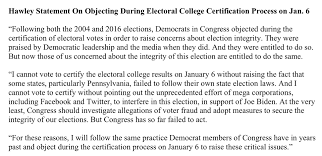 Maybe it's no more than twitter retribution. Josh Hawley On Twitter Millions Of Voters Concerned About Election Integrity Deserve To Be Heard I Will Object On January 6 On Their Behalf Https T Co Rfihk87tai