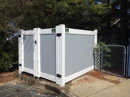 Gray And White Two Tone Lakeland Style Pvc Dumpster Enclosure Dumpster Lakeland Enclosure