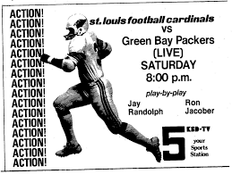 Fb Cards On Channel 5 1974 St Louis Cardinals Football St Louis Cardinals Cardinals Football