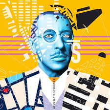 Wall art leather city Florence, hand painted