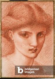Image of Study of a Girl's Head (pencil & red chalk