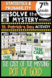 Maybe you would like to learn more about one of these? 7th Grade Statistics And Probability Solve The Mystery St Patrick S Day Task Card Activities Task Cards Elementary School Math Activities